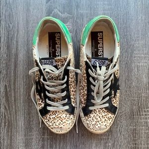 Golden Goose Superstar Sz37 Leopard Print Calfhair
